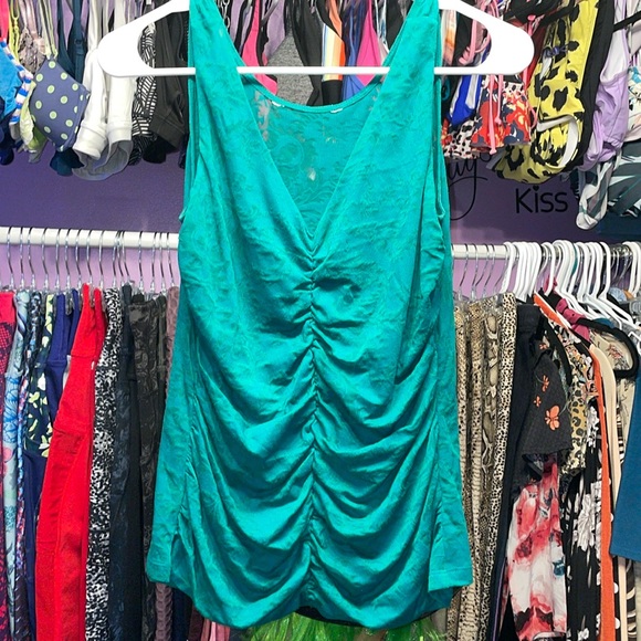 Light green mesh see through tank top fancy front no tag size small - Picture 1 of 7